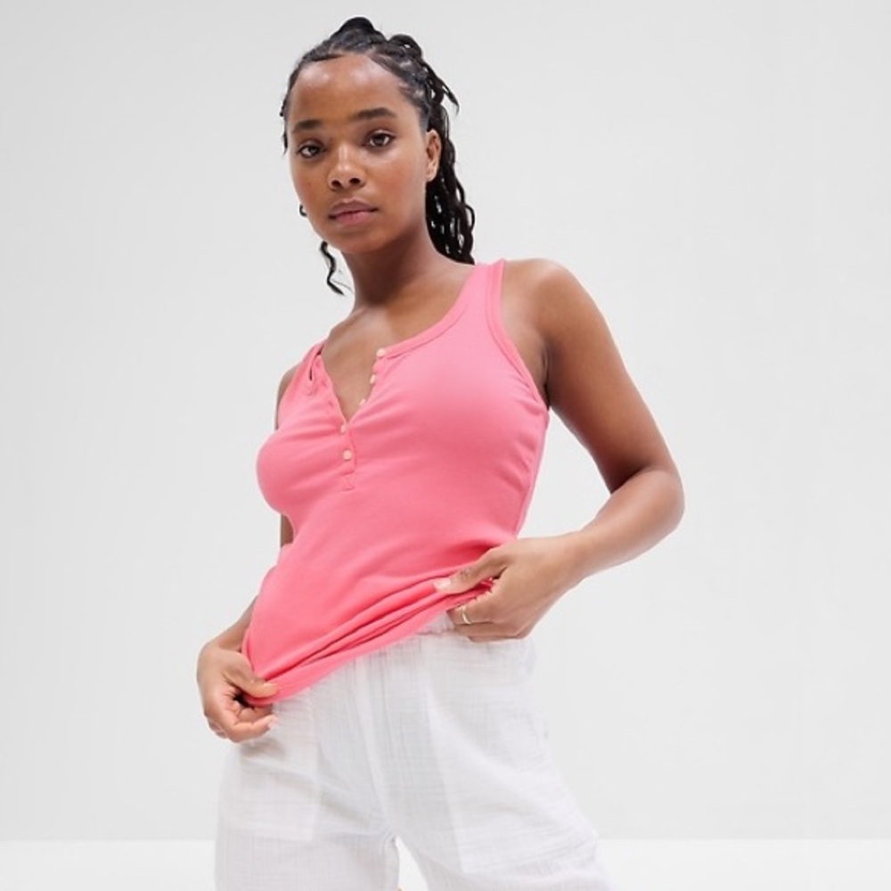 NWT A New Approach Ribbed Henley Tank